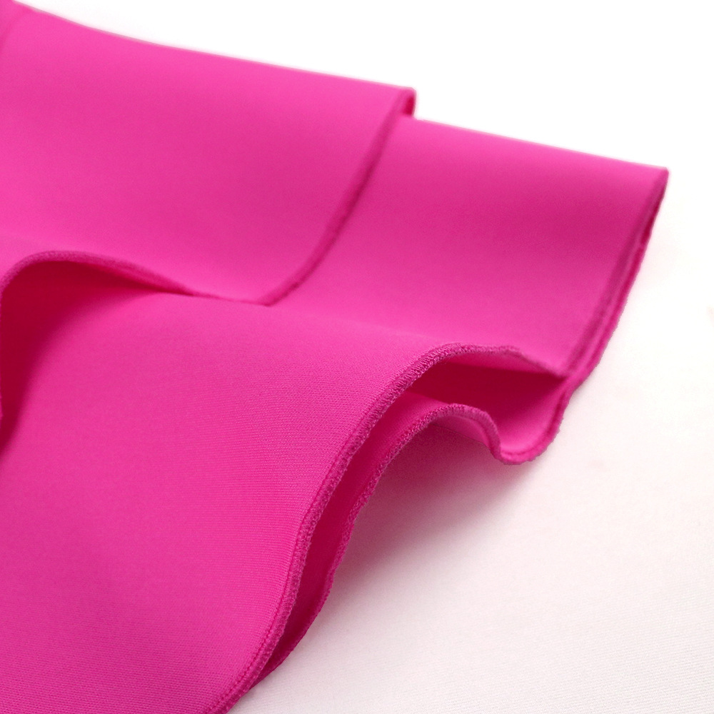 Women's Clothing Rose Red Tassel Skirt Ruffle Sleeve Sexy V Neck Large Size 4XL Dress Party Dress_voghion.com