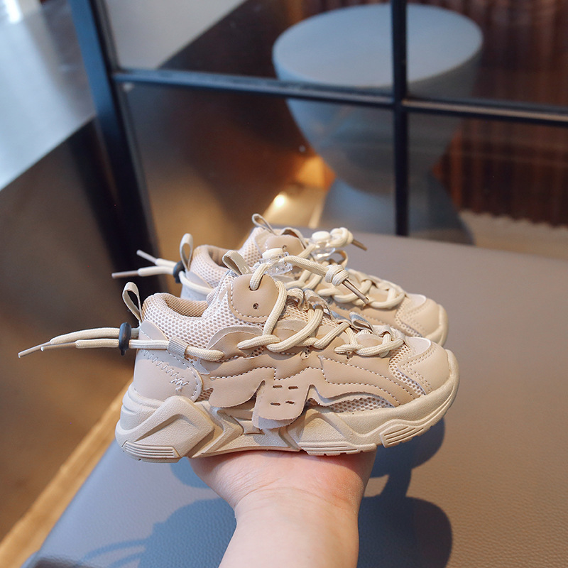 2025 Primavera, otoño e invierno, zapatos deportivos de malla para niños, zapatos impermeables de cuero para papá, zapatos casuales cálidos de algodón para niños y niñas