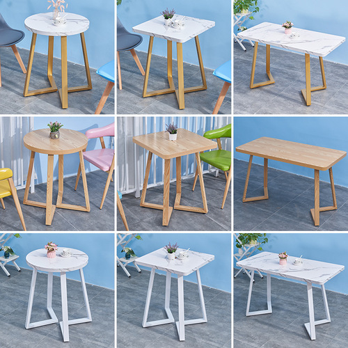 Fast food counter set combination restaurant dining snack catering commercial tables milk tea shop coffee shop small round square tables