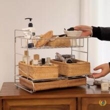 护肤品多层置物架整理架桌面轻奢304不锈钢感水杯收纳架化妆