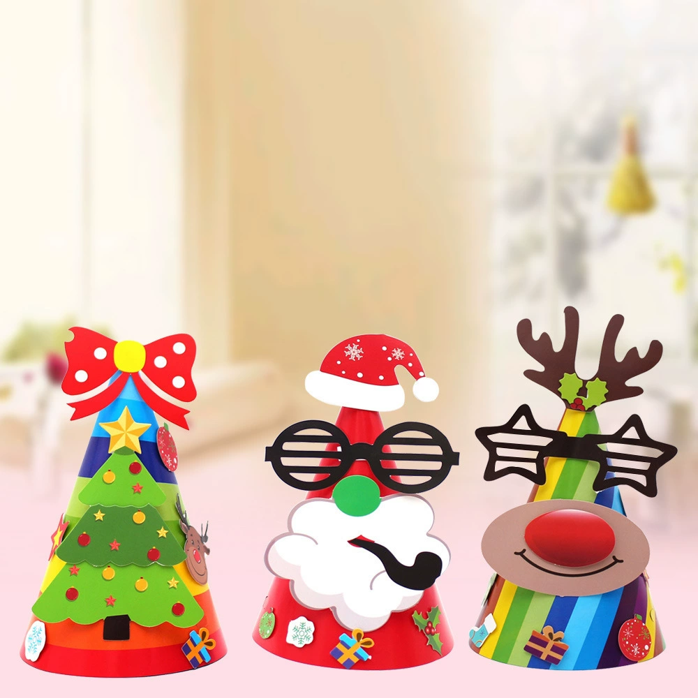 Новинка 2024 года, рождественская шляпа, вечерние детские бумажные декоративные шляпы для детского сада, рождественская декоративная бумажная шляпа