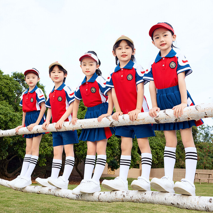 Preschool uniform British style children's summer student dress girls' college style school uniform set summer clothes primary school class uniform