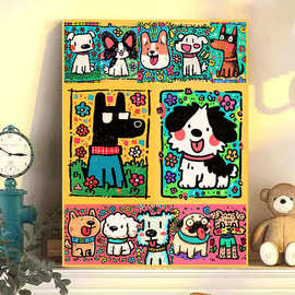 diy数字油画彩色多巴胺系列手工填充填色油画解压治愈系装饰挂画