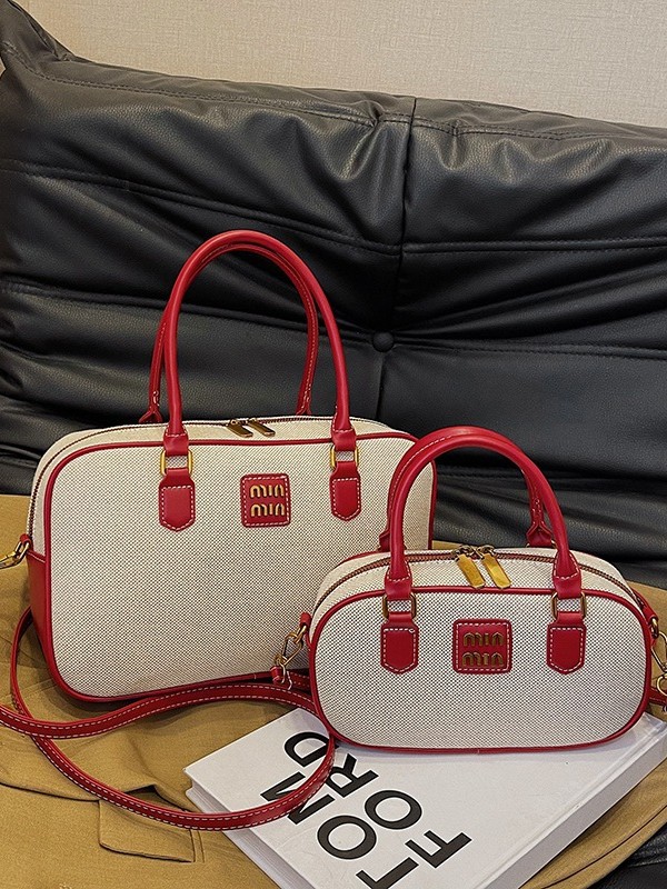 Bolsa de lona portátil de Boston mujer 2025 nuevo retro trabajo ocio viaje mochila de hombro