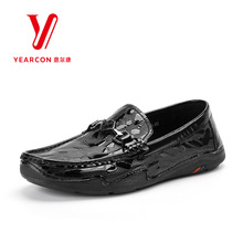 意尔康男鞋新款真皮商务休闲皮鞋男时尚乐福鞋S112AR50100A