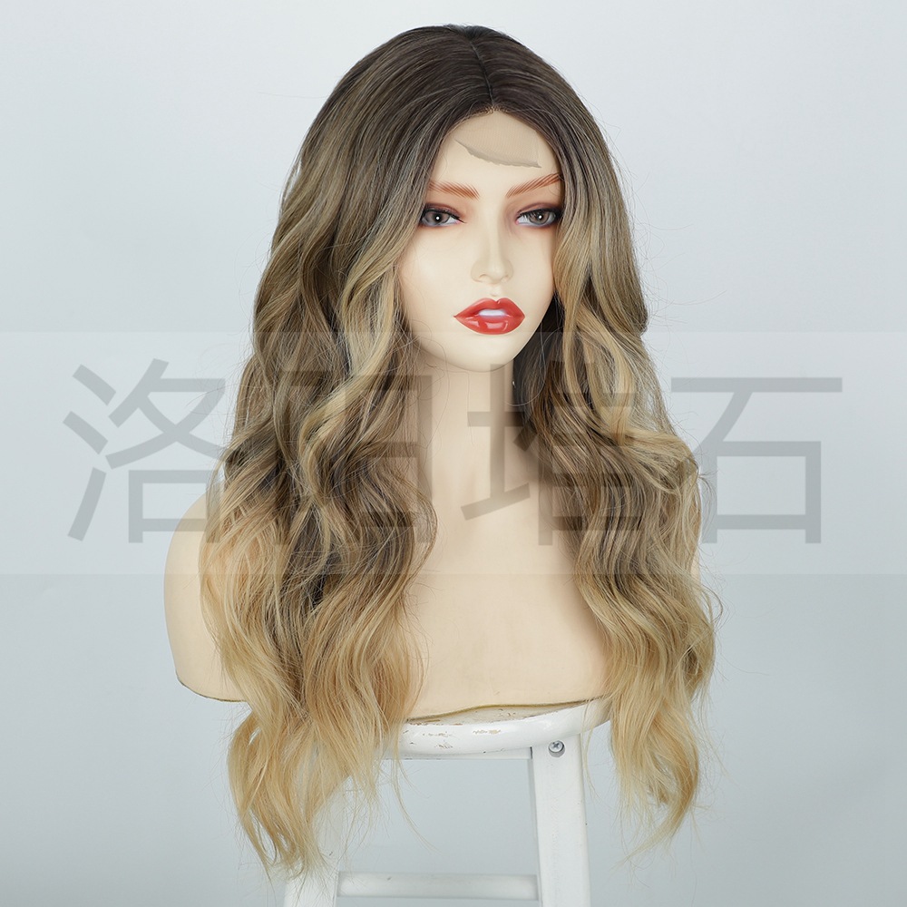 Wig European And American Ladies Wig Small Lace Medium Large Wave Long Curly Hair Synthetic Wigs Wigs Wig In Stock display picture 4