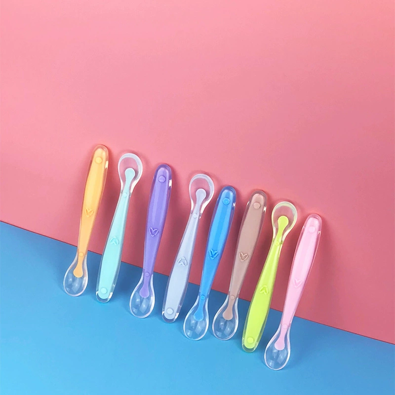 Силиконовая ложка вспомогательная пищевая категория Мягкая головка суп ложка минималистская детская тренировочная ложка детская столовая вилка оптовая продажа
