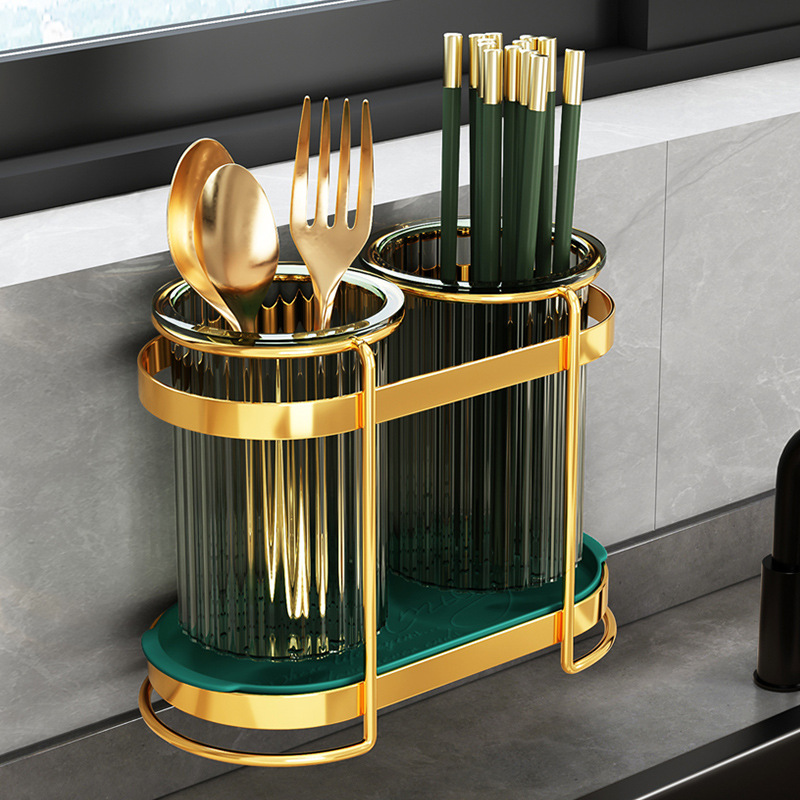 Cuchillo y tenedor estante palillos titular encimera de hierro colgante de pared cocina drenaje almacenamiento rack palillos cesta vajilla cesta palillos jaula