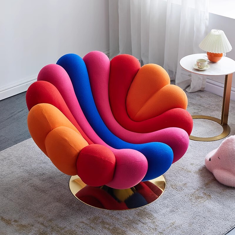 Flannel Swivel Sofa Chair Anemone Chair Petal Rainbow Flower Creative Alien Single Entry Luxury Designer Leisure Recliner Flannel Swivel Sofa Chair Anemone Chair Petal Rainbow Flower Creative Alien Single Entry Luxury Designer Leisure Recliner