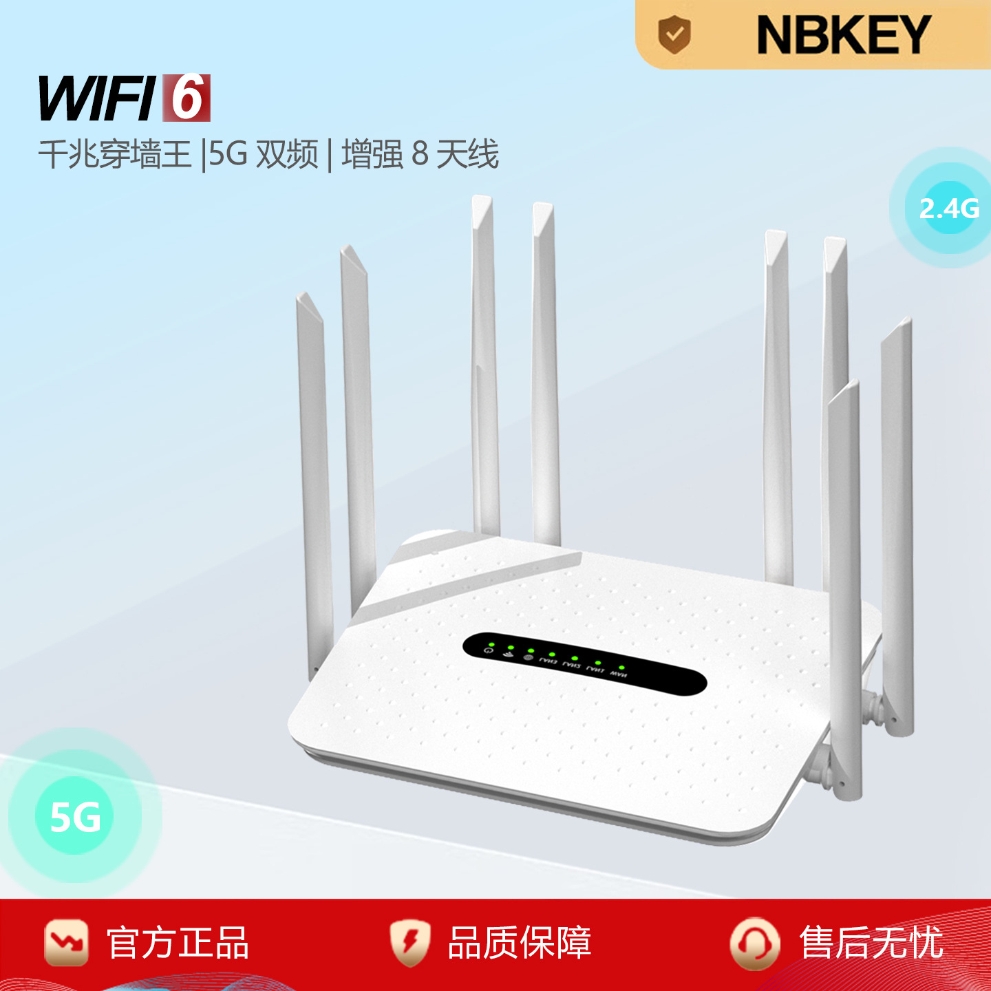 Gigabit Wireless Wifi Router, True Wifi 6, Universal for All Networks, 2.4&5g Dual-Band, 8 Antennas, True 6Mesh, Wall-Penetrating