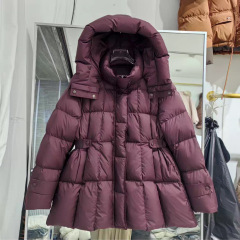 2025新款羽绒服女韩版中长款收腰显瘦连帽时尚加厚冬季斗篷外套潮