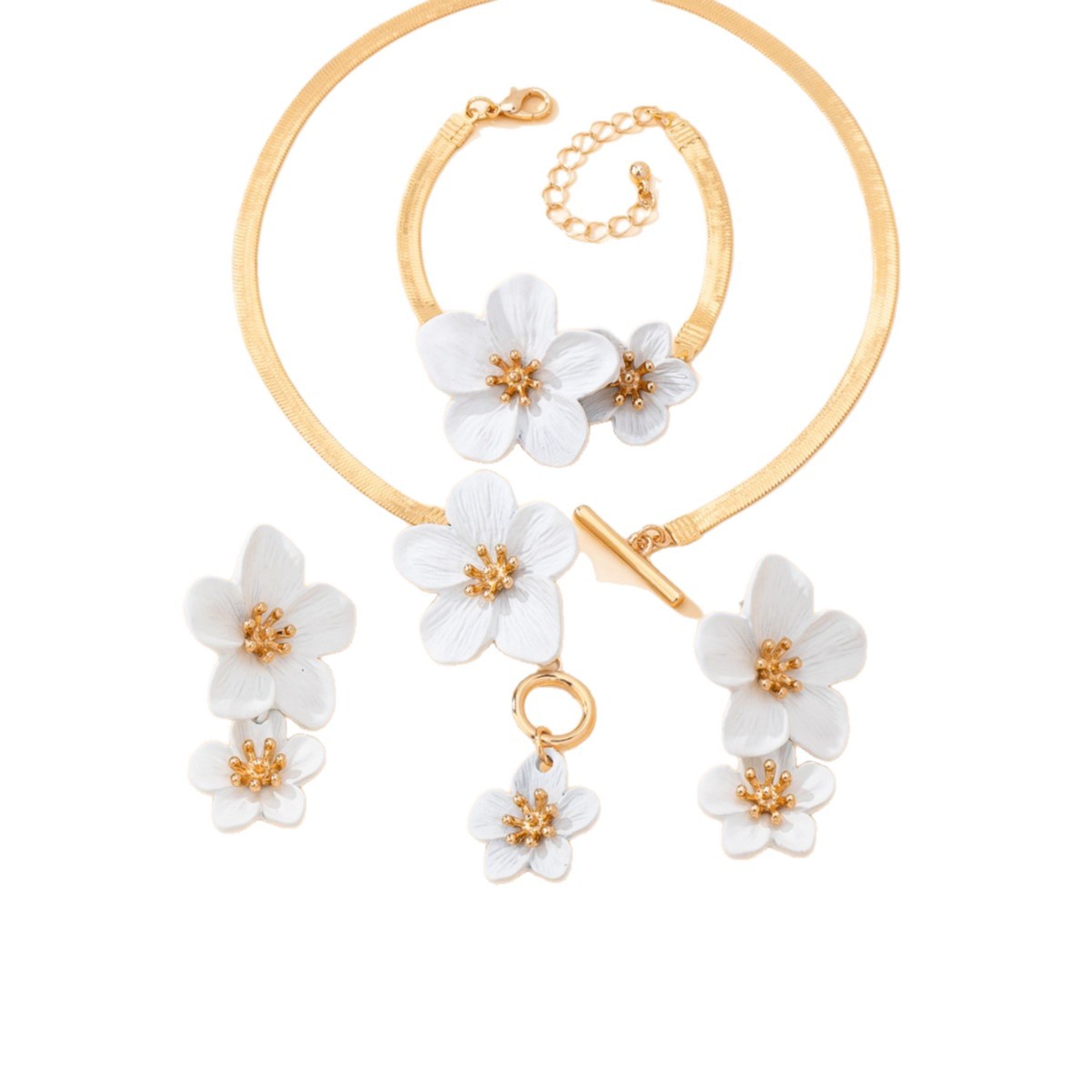 Statement Chain Necklace With Exaggerated 3d Flower Ot Clasp_voghion.com