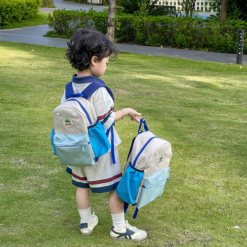 Korean-style Ins Children's Dual Shoulder Bag Cute Alphabet Kindergarten for Big Class Boys and Girls 3-5 Years Old Anti-Lost Backpack Trendy