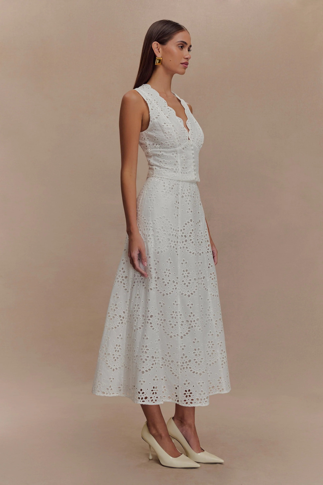 Women's Clothing Lace Vest Skirt Set Casual Two-Piece Spring/Summer Vacation Outfit_ecoleips.com