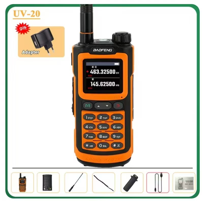 Baofeng UV20 intercomunicador de alta potencia al aire libre de larga distancia automático de frecuencia de menú chino UV FM multibanda