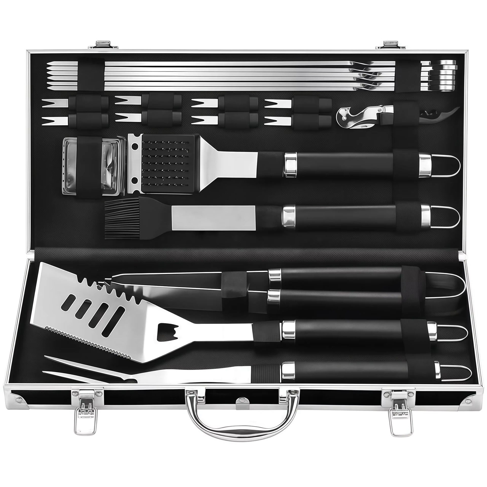 Cross-Border Hot-Selling Oxford Cloth Bag Bbq Stainless Steel Barbecue Tool Set Grill Set Barbecue Utensils Outdoor