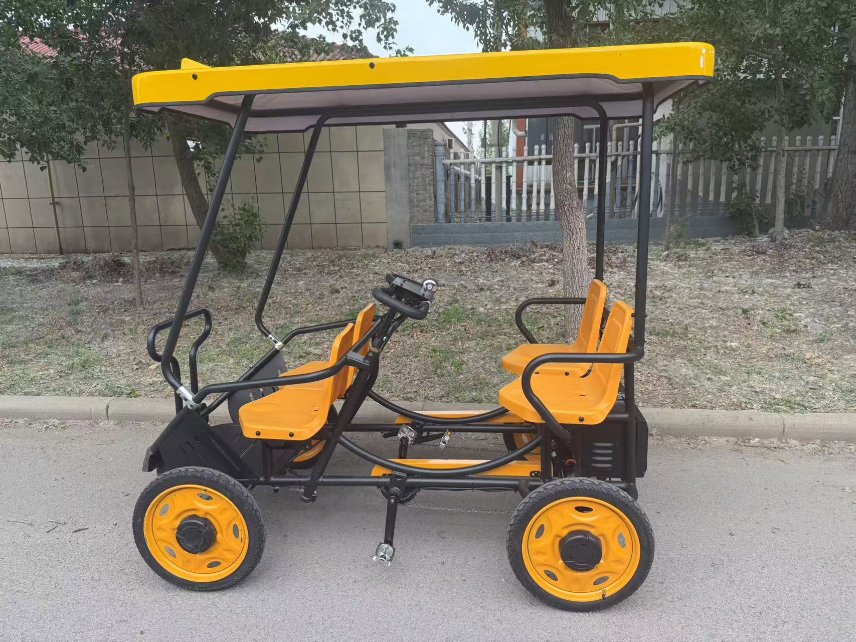 Wholesale Tourist Site Pedal Bicycles, 4-Seater Vehicles, Sightseeing Vehicles, Qr Code Cartoon Electric Shuttles