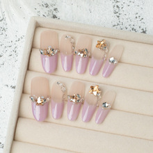 纯手工穿戴甲芋泥繁花美甲片高端法式美甲贴片春夏新款指甲片分码