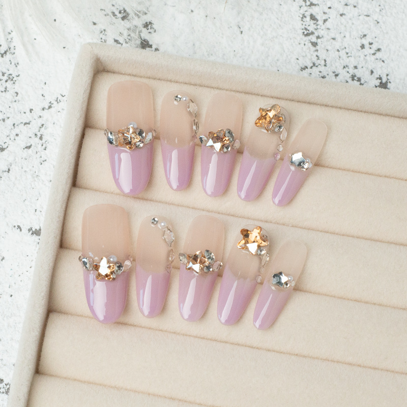 纯手工穿戴甲芋泥繁花美甲片高端法式美甲贴片春夏新款指甲片分码