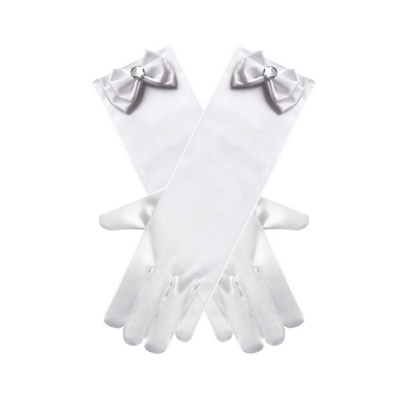 White gloves with bow