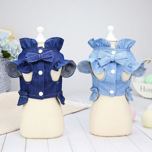 22 Denim Harness Pet Clothing Dog Harness Without Leash Vest Teddy Cat Clothing Pet Clothing