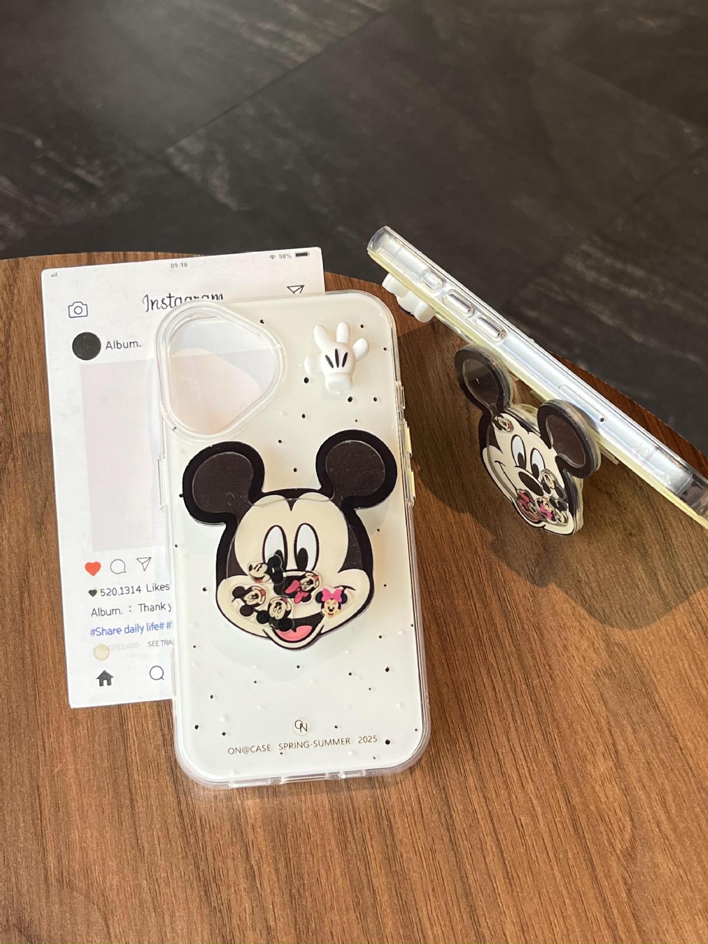 Nuevo soporte de dibujos animados de lunares ins mecedora para iphone15 Apple 13/14 funda para teléfono móvil 16ProMax