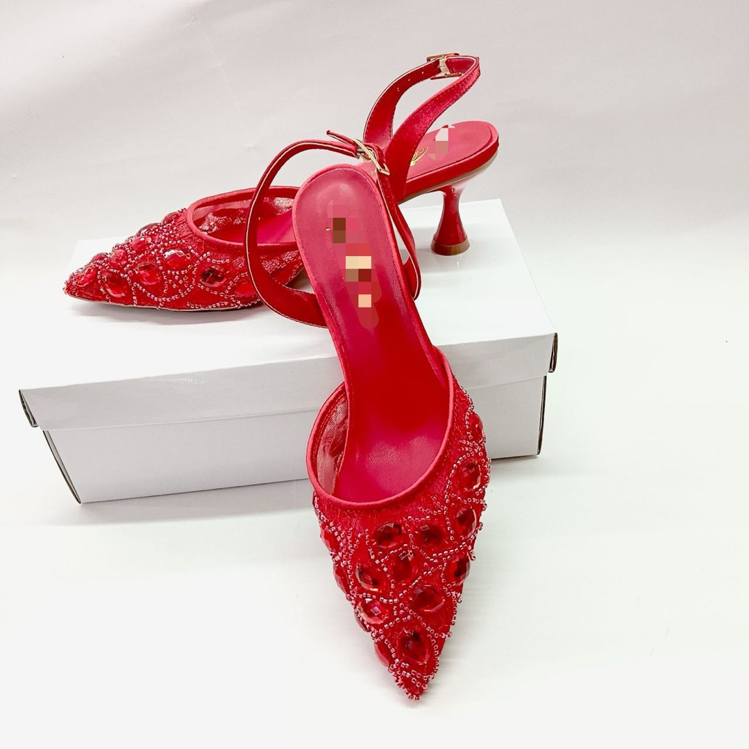 Zapatos de diseño italiano de alta gama para bodas, zapatos de mujer, encaje de diamante de verano, sandalias de talón alto