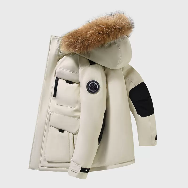 冬季新款工装派克情侣羽绒服时尚潮流连帽男款跨境轻商务休闲百搭