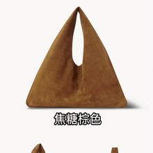 新爆品TR秋冬新款鹿皮绒牛皮腋下包手提时髦水桶包托特包厂家直销