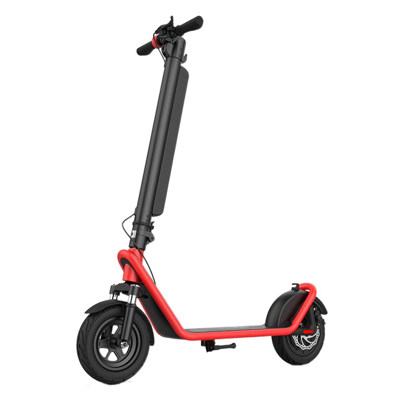 Patinete eléctrico X11 para adultos, de aleación de aluminio, con amortiguación, tracción trasera, plegable, de 10 pulgadas, con autonomía.