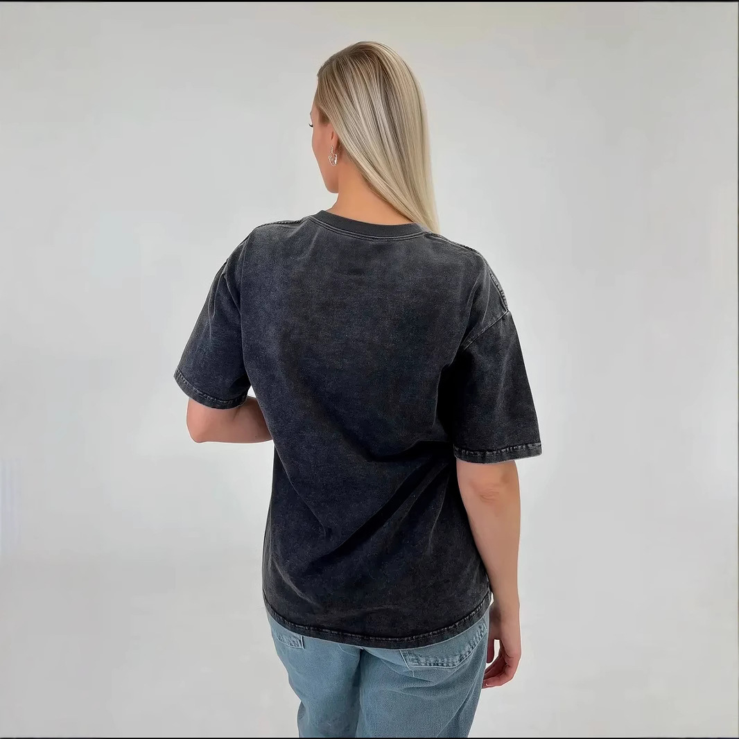 Retro summer cotton fashionable short sleeve T-shirt