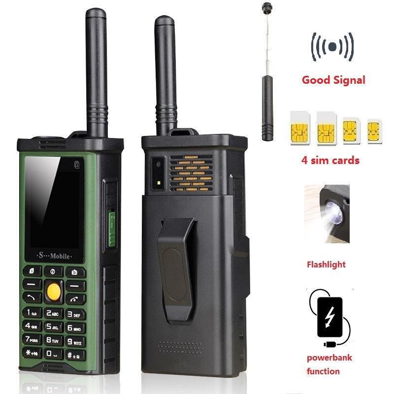 Cross-Border Mobile Phone with Four Sim Cards, Four Standby, Long-Lasting Antenna, Strong Outdoor Signal, Foreign Language Function Phone