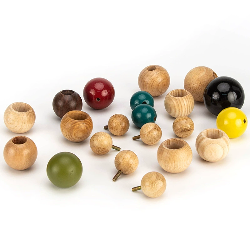 Буковые шарики Круглые шарики из цельного дерева Круглые шарики Аксессуары из лотоса Тщетинные шарики 20-35MM Тщетинные шарики из цельного дерева