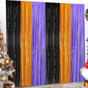 Cross-Border Holiday Rain Silk Banner Table Skirt Independence Day Halloween Christmas Party Background Decoration Hanging Ornaments