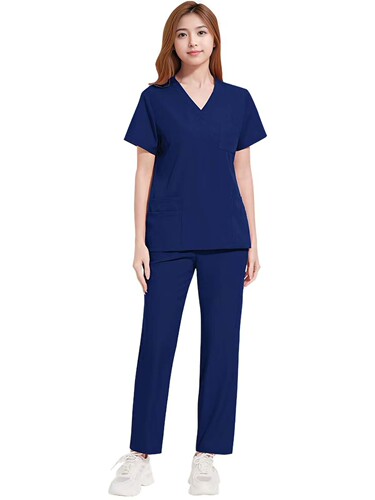 Four-sided elastic surgical gown, Temu medical staff uniform, surgical gown for oral beauty salon, long-sleeved workwear