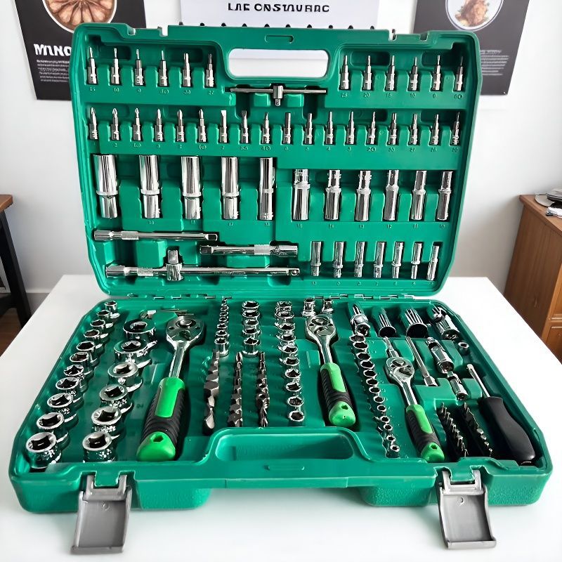Juego completo de llaves de tubo, caja de herramientas extendida para reparación de automóviles, juego completo de 151 piezas de llaves combinadas 216