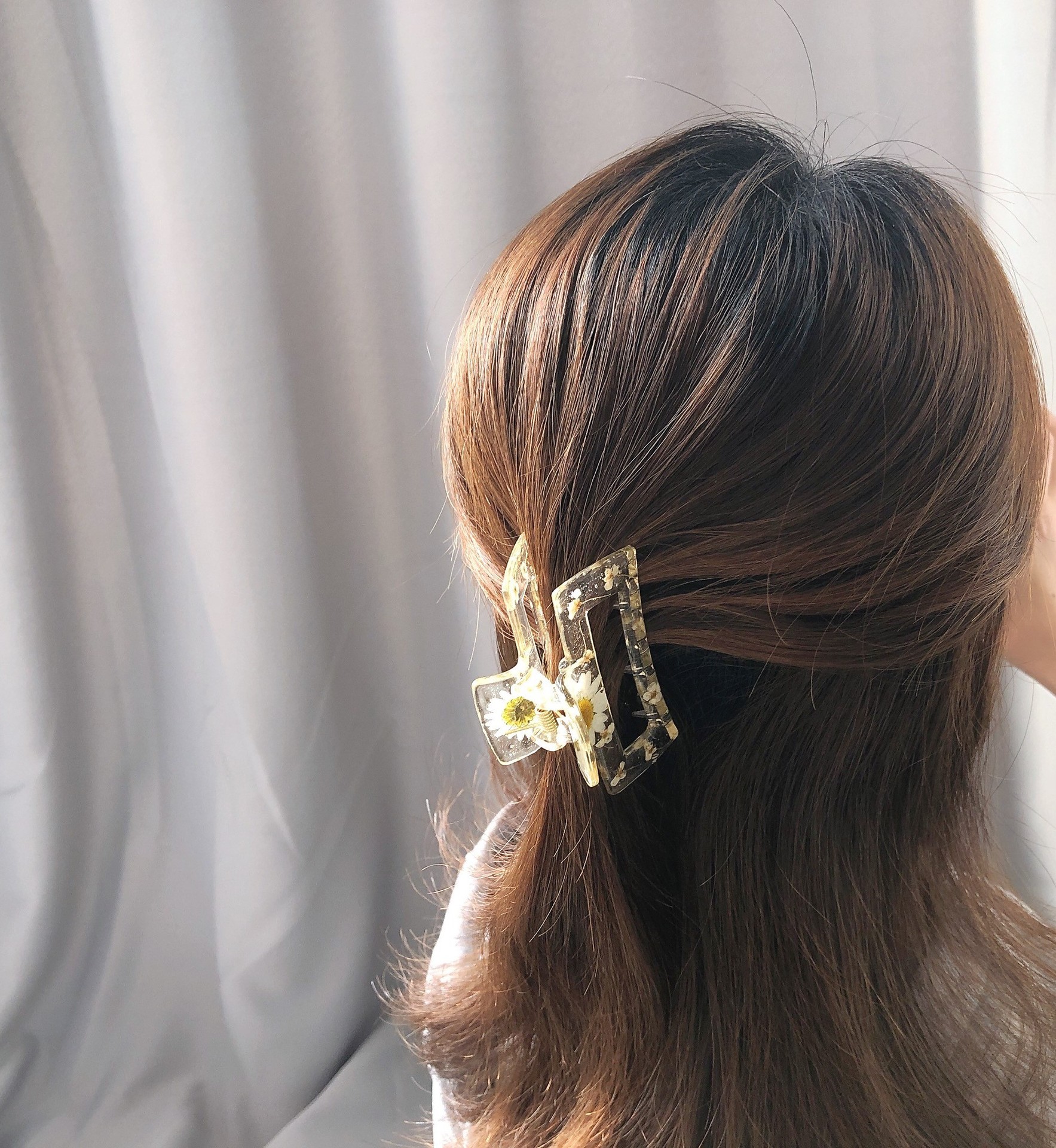 Fashion Dried Flower Print Grip Flower Hair Claw Female Hair Accessories display picture 1