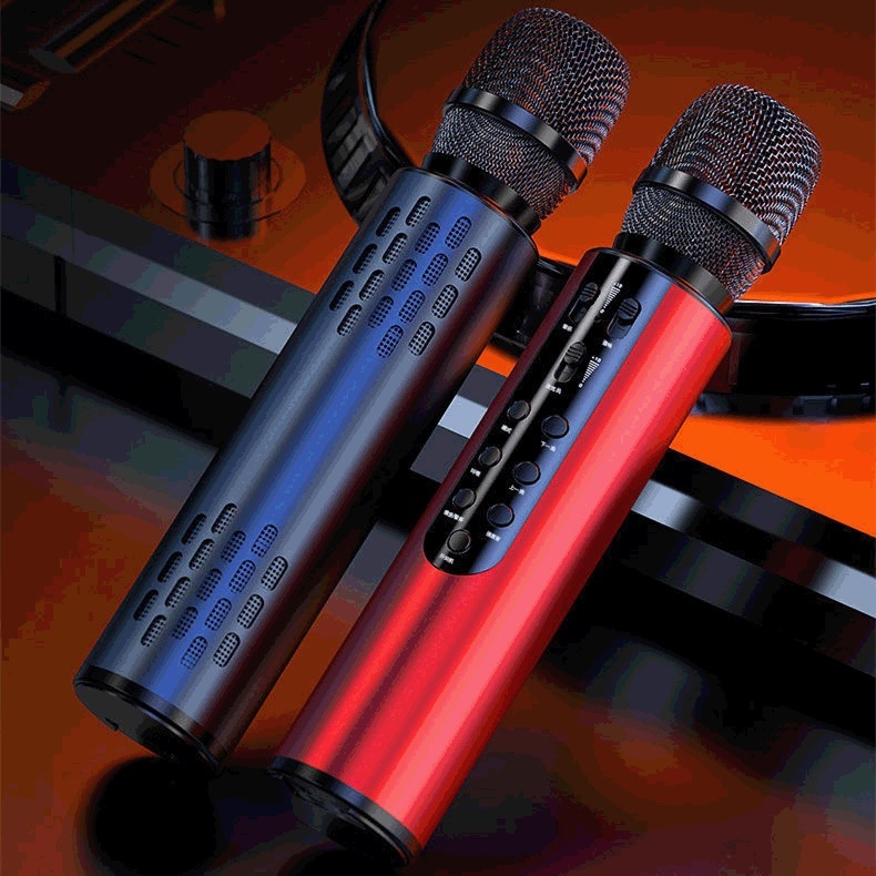 新型m 6マイク無線bluetoothコンデンサースピーカー二重スピーカーマイク音響一体マイクマイク音カード|undefined