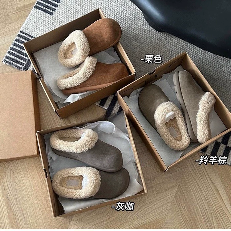 Один педаль Baken полубуксировка женская шерстяная обувь Bkken Baotou обувь Muller обувь маленькая картошка ленивый снежный сапоги