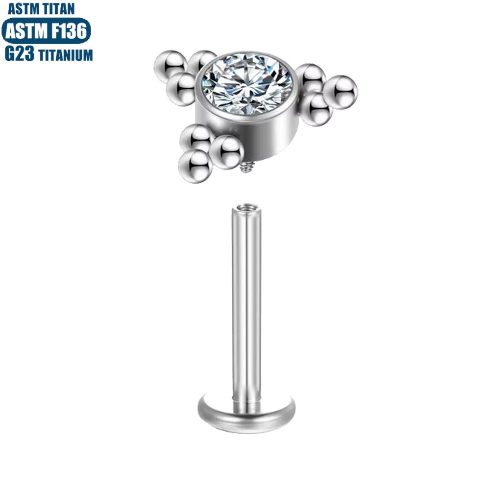 Labret piercing jewelry detail image