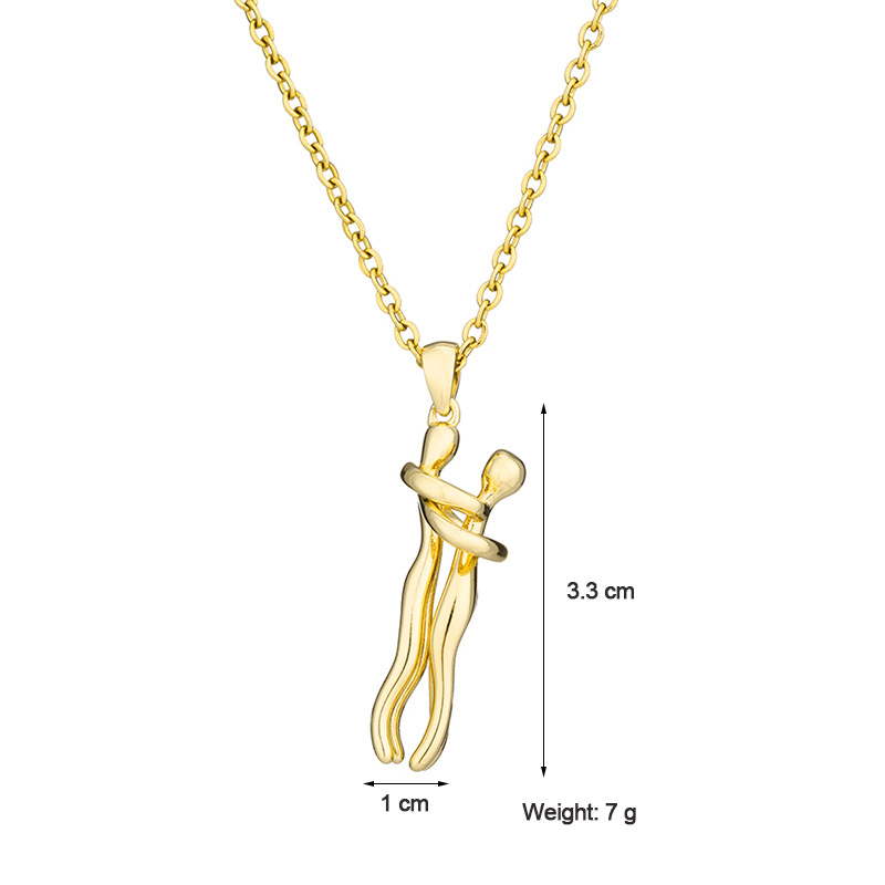 8g Weight Wholesale Fashion Geometric 304 Stainless Steel Copper 18K Gold Plated No Inlaid Necklace