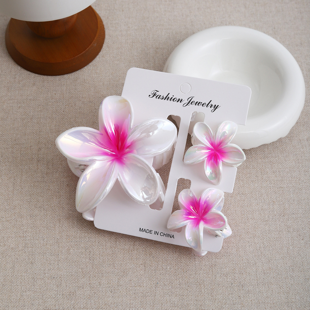 Electroplated flower hairpin ji meihong 3-piece set
