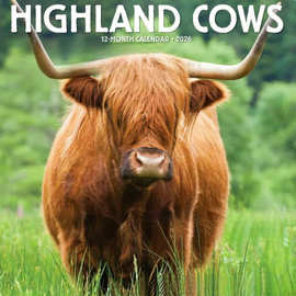 跨境日历Highland Cows 2026 Wall Calendar高地牛挂历墙面装饰
