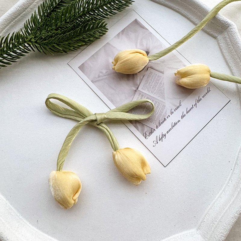 Ins estilo simple cinta larga doble capullo tulipán bricolaje ropa todo-fósforo sombreros accesorios para el cabello femenino accesorios al por mayor