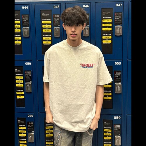 Summer Fun American Retro Brand Personality Letter Print Crew Neck Short Sleeve T-Shirt Men's Top Instagram Trend