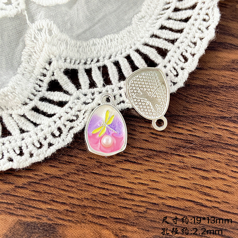 ハイエンドのレトロなフランスのモネの庭の油絵花蝶ペンダント diy ネックレスブレスレット耳ジュエリーアクセサリー|undefined