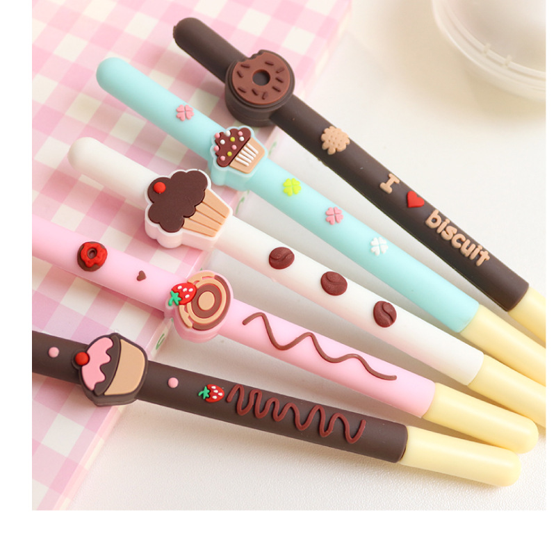 1 Pieza Donas Fresa Pastel Clase Aprendiendo A Diario El Plastico Lindo Bolígrafo display picture 1