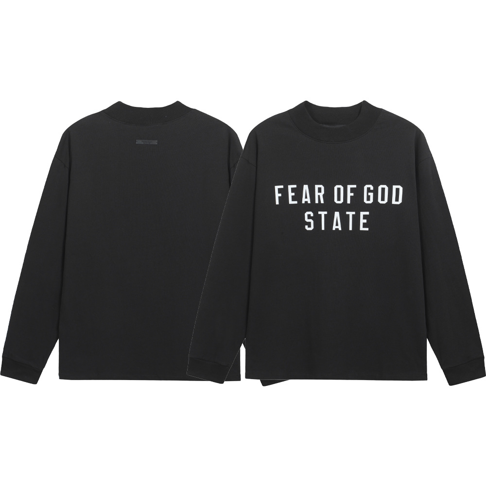 24FW nuevo FOG ESSENTIALS letra impresa hombre y mujer casual overhead camiseta de manga larga