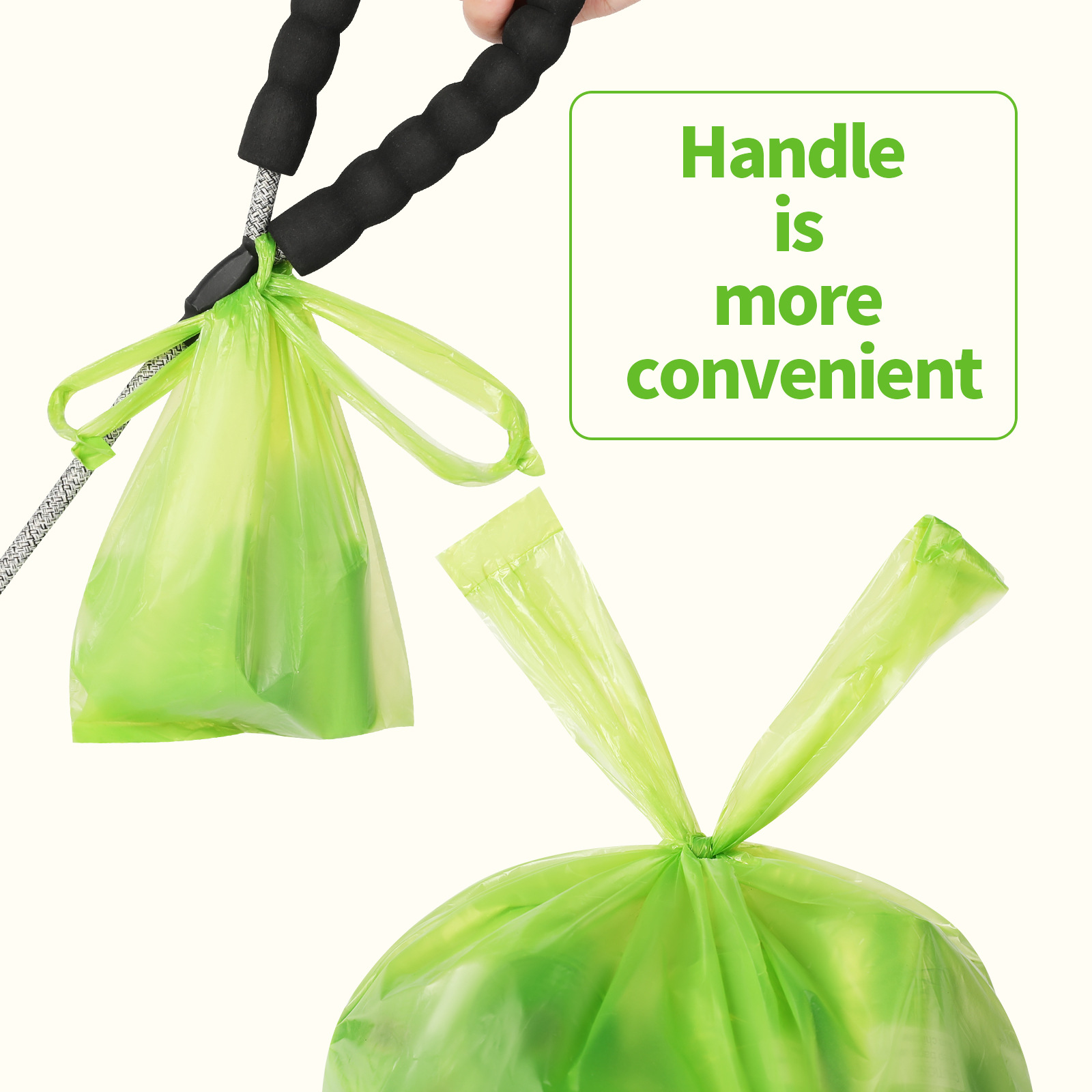 Bolso de mano engrosado de 1,5 seda, bolsa de chaleco de rollo degradable, bolsa de recogida, bolsa de basura para mascotas, bolsa de mierda para perros