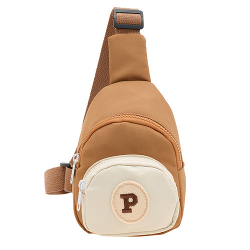 Children's bags are trendy and cool, boys' letter contrast chest bag, fashionable baby boy's outing coin nylon cross-body bag